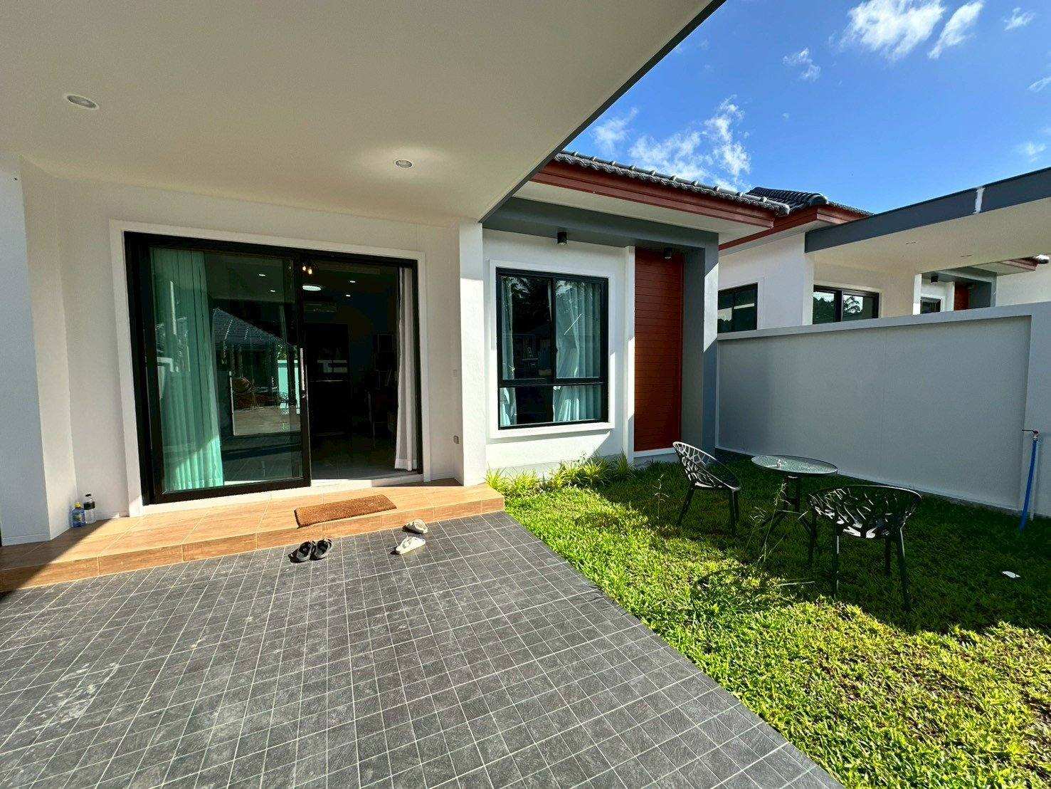 Modern pool villa exterior in Krabi, the kind of property foreigners buy on a leasehold